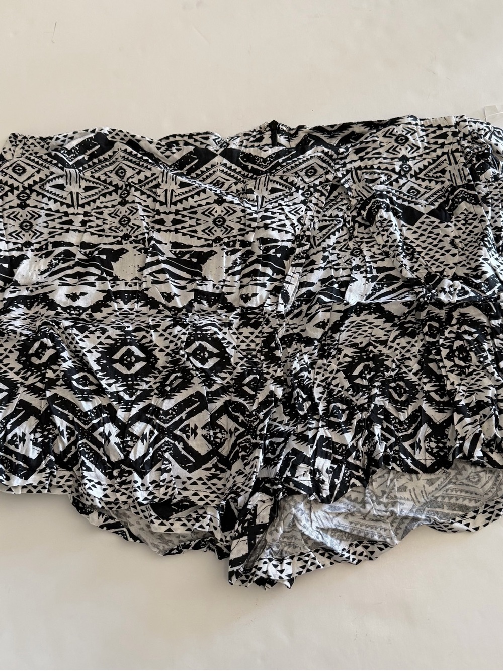 Black and White Aztec Print Skort
